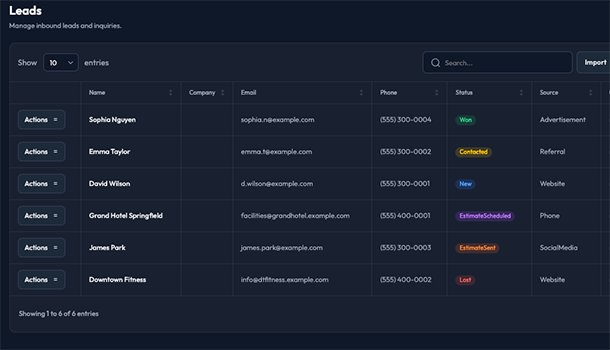 2. Lead Management screenshot