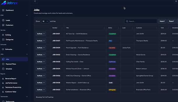 6. Job Management screenshot