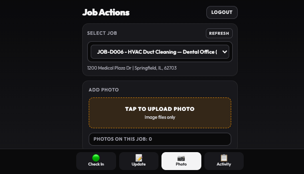 9. Technician Work Hub screenshot
